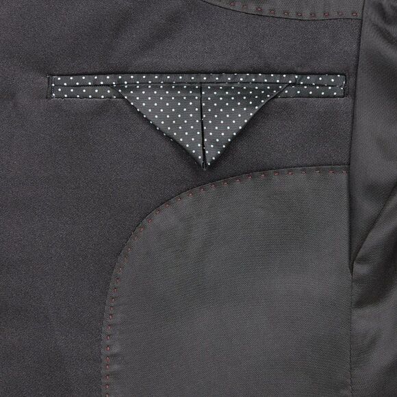 Egara Men's Coat Slim Fit Satin Peak Lapel‎ Dinner Party Jacket Burgundy Size38 - Picture 3 of 3